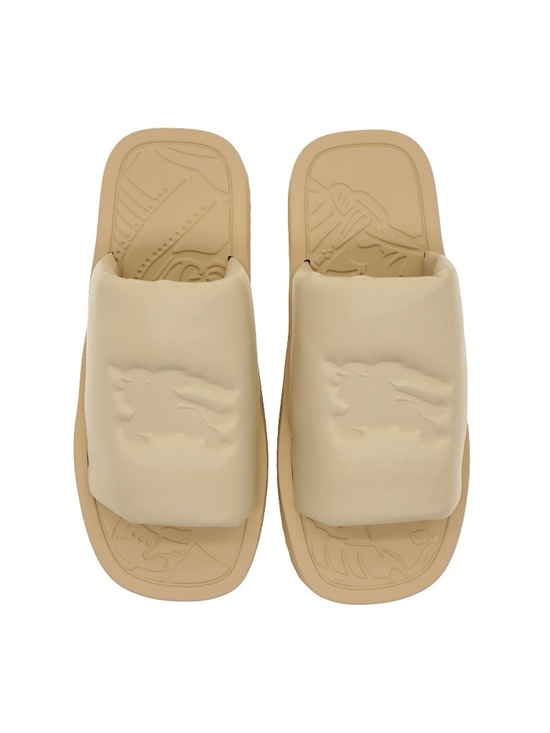 Burberry Men Knight Slides Soft Beige Leather Size 12 New main image 6